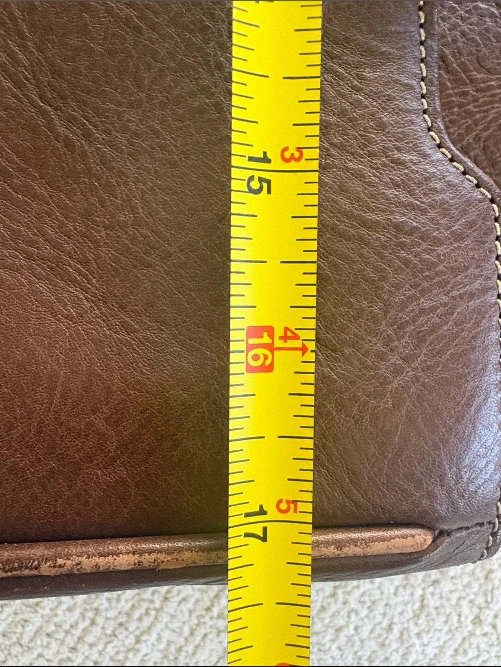 Vintage Cole Haan Brown Leather Briefcase with Shoulder Strap